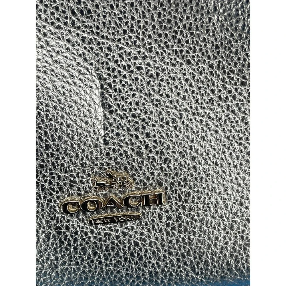 COACH Champagne Gold Metallic Leather Shoulder Bag Purse Handbag – Designer
